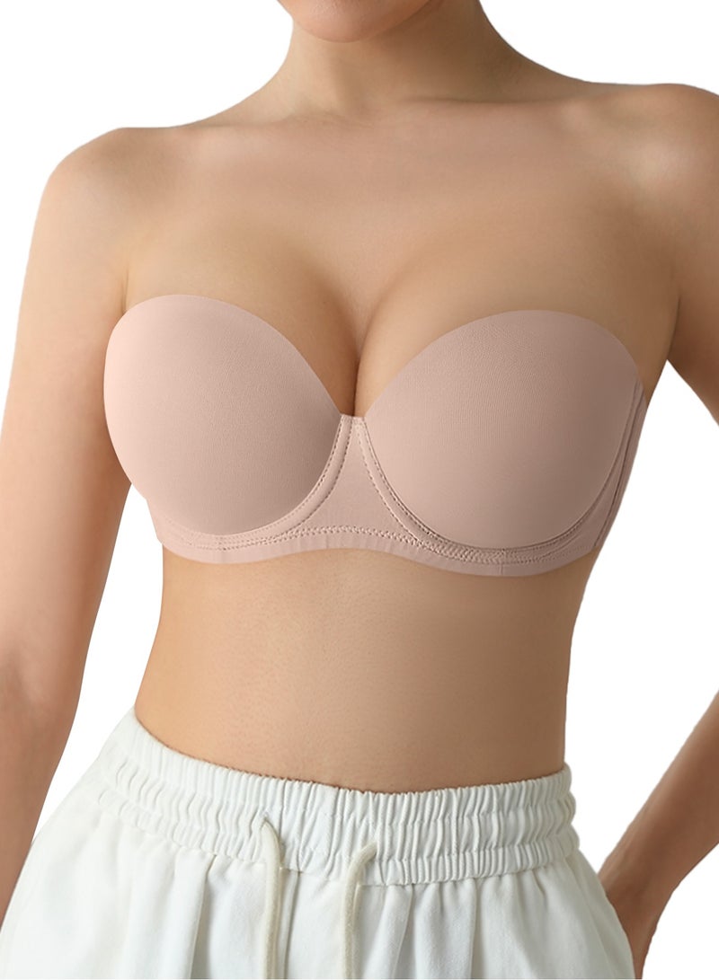 3Pcs Women Everyday Strapless Bra Underwire support non slip bra comfortable fabric