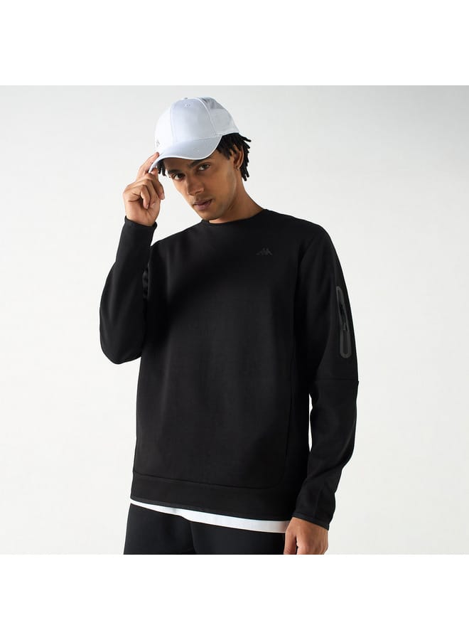 Kappa Solid Crew Neck Sweatshirt with Long Sleeves