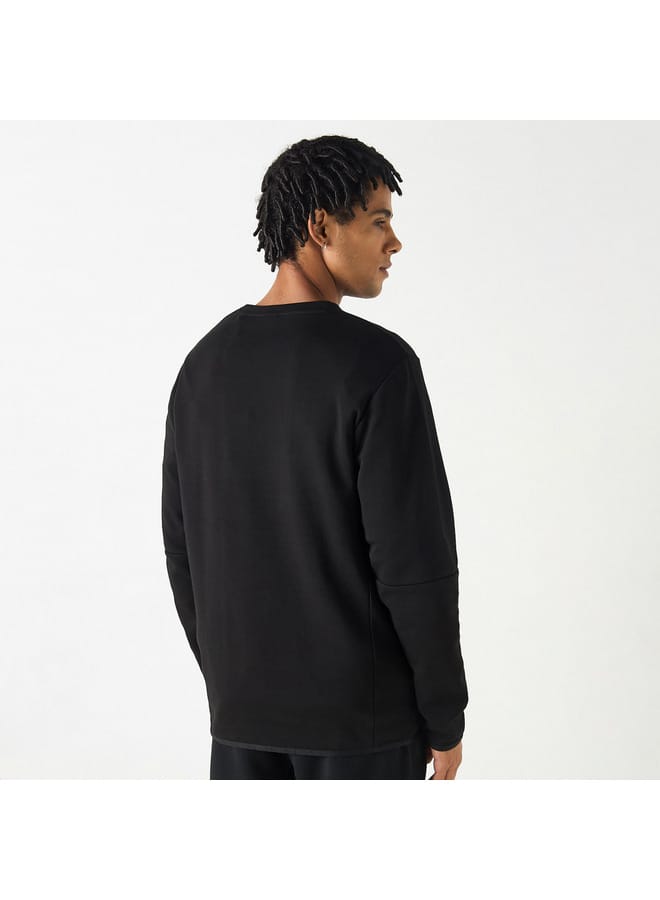 Kappa Solid Crew Neck Sweatshirt with Long Sleeves