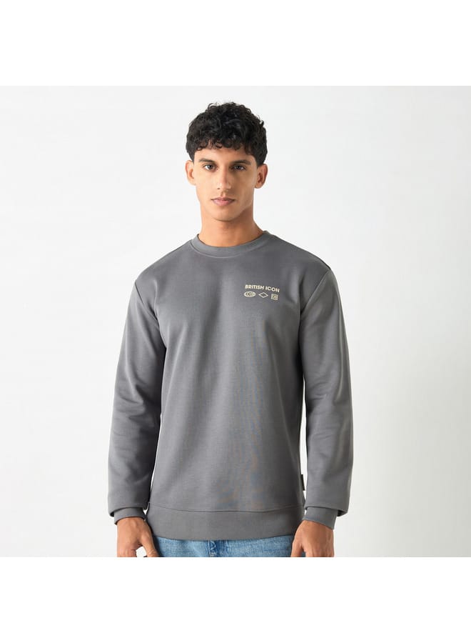 Lee Cooper Printed Sweatshirt with Long Sleeves and Crew Neck