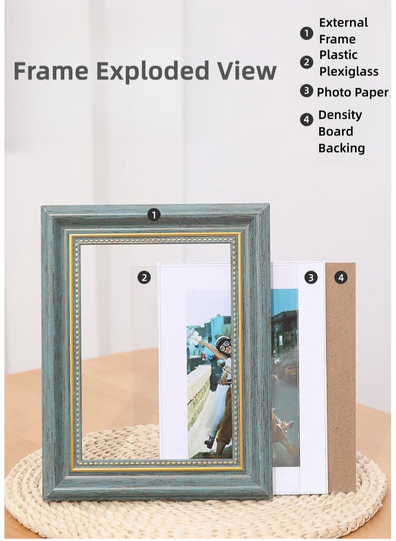 Pack of 2, A4 Photo Frame, Minimalist Rectangular Photo Picture Frame, 21x30centimeter, Blue