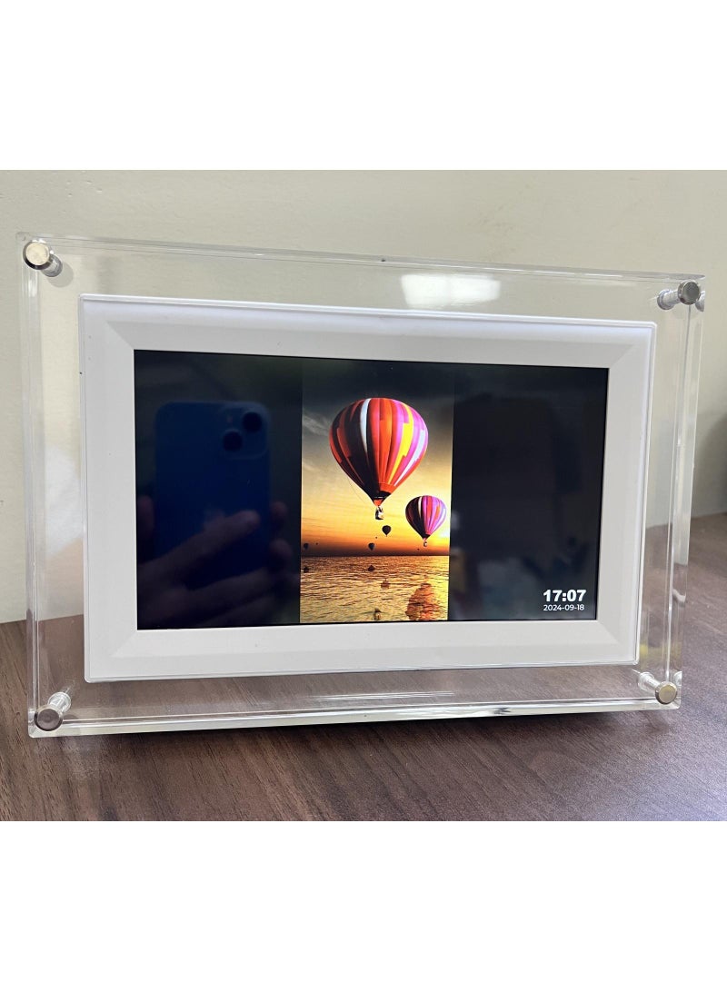 7 Inch Digital Picture Frame Acrylic Video Frame Digital Photo Frame With Memory 2000Mah Built In Battery Auto-Rotate Slideshow Easy Setup Perfect For Heartfelt Gifts Birthday Gifts Hoilday Gifts