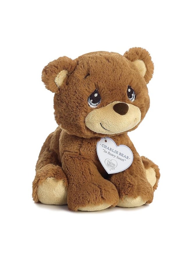 AuroraÂ® Inspirational Precious Momentsâ„¢ Charlie Bear Stuffed Animal - Cherished Memories - Enduring Comfort - Brown 8.5 Inches