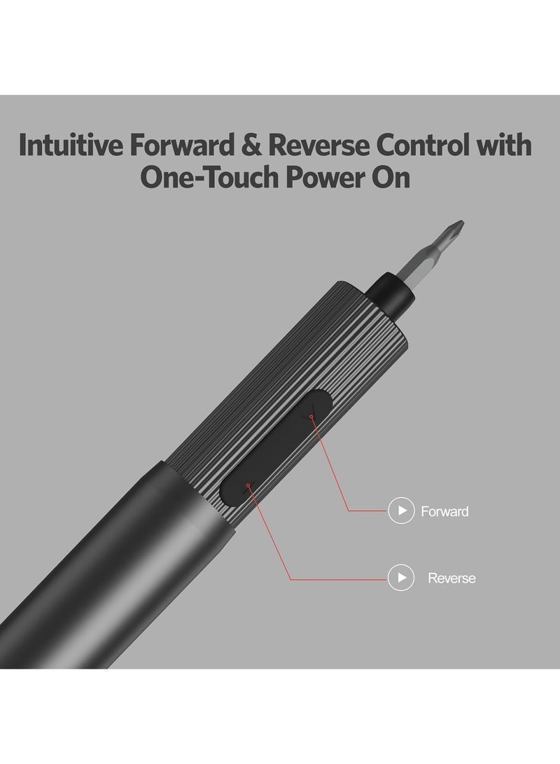 Precision Electric Screwdriver E2, All-in-One Magnetic Bits, Max 3 N.m, Magnetic Storage, Repair Tool Set for Phone Camera Laptop Watch, Screw in & Out, Two Speed Options, Rechargeable