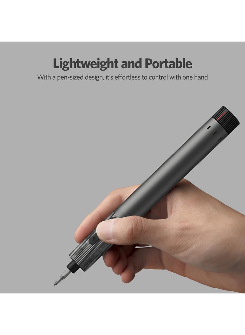Precision Electric Screwdriver E2, All-in-One Magnetic Bits, Max 3 N.m, Magnetic Storage, Repair Tool Set for Phone Camera Laptop Watch, Screw in & Out, Two Speed Options, Rechargeable