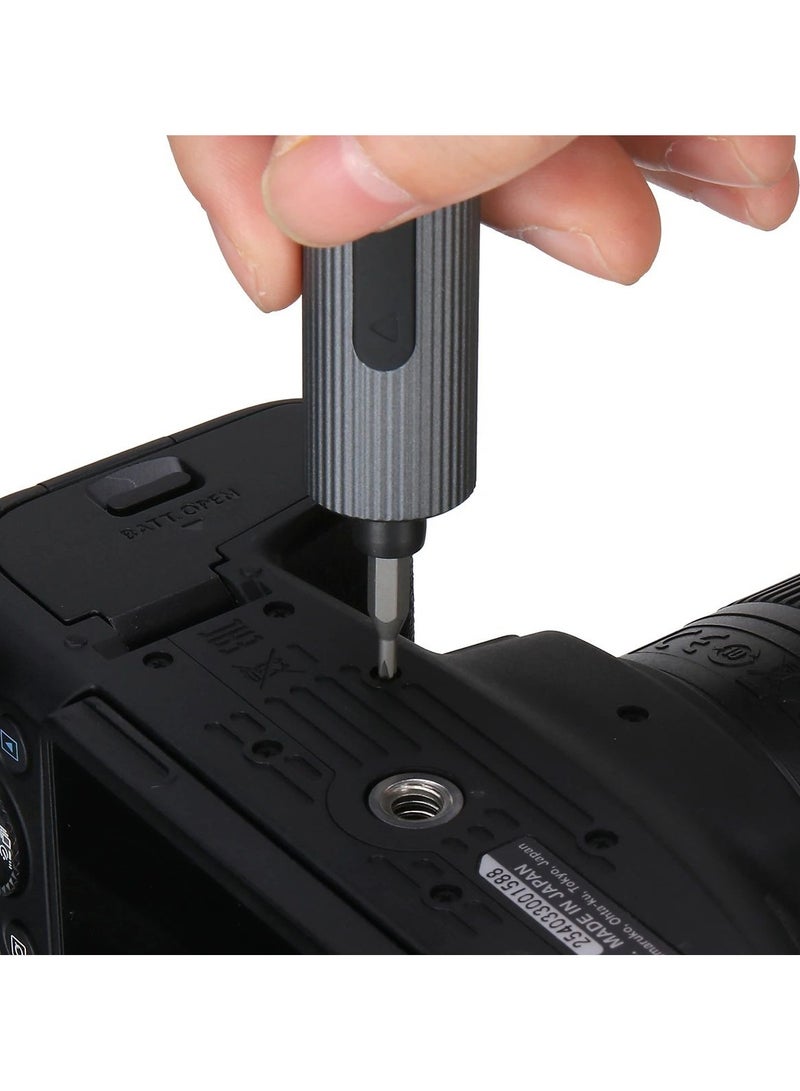 Precision Electric Screwdriver E2, All-in-One Magnetic Bits, Max 3 N.m, Magnetic Storage, Repair Tool Set for Phone Camera Laptop Watch, Screw in & Out, Two Speed Options, Rechargeable