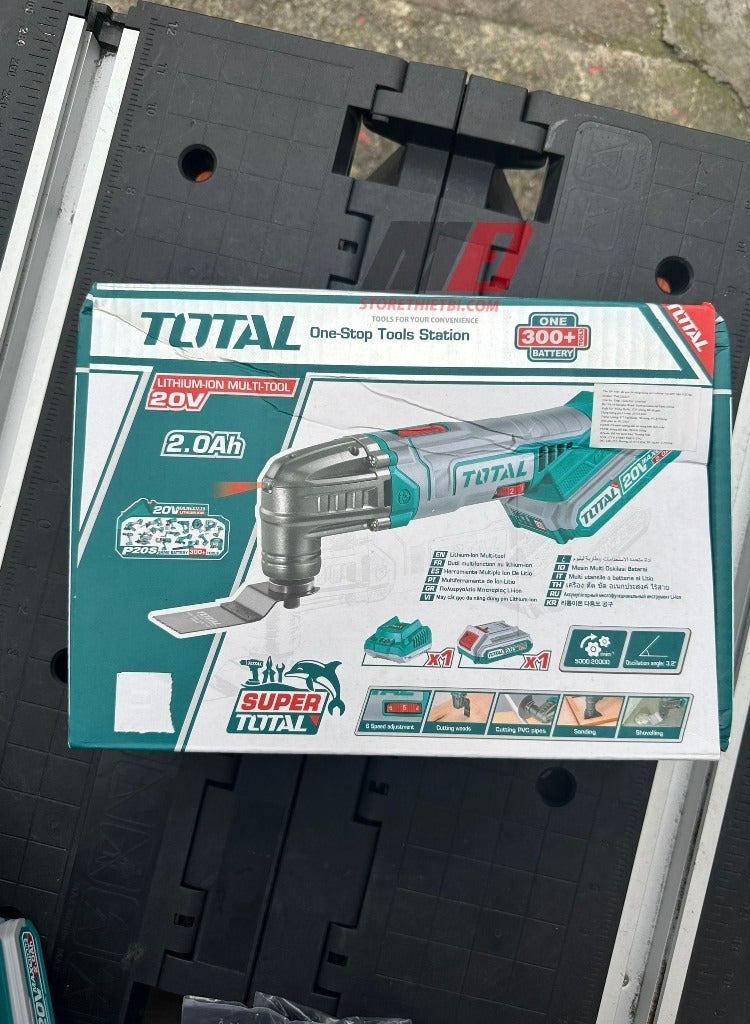 Total 20V Lithium-Ion Cordless Multi-Tool Kit with Accessories - Versatile 6-Speed Oscillation Tool for Cutting, Scraping, and Sanding