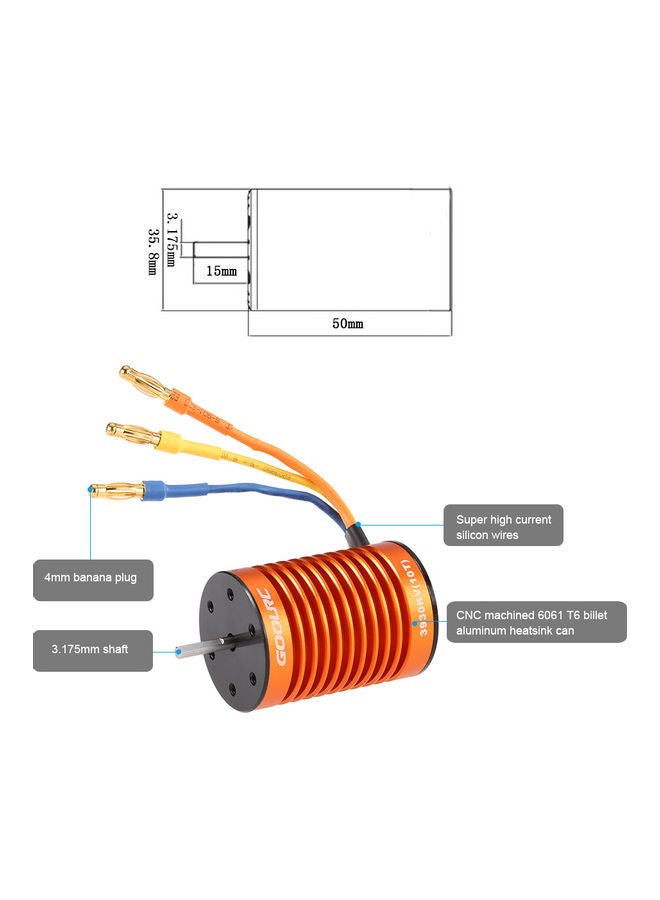 F540 3930KV Waterproof Brushless Motor 10.5 x 6 x 8cm