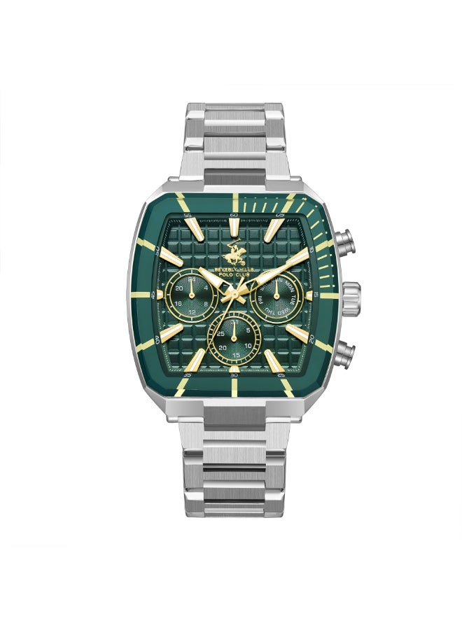 BEVERLY HILLS POLO CLUB Men's Multi Function Dark Green Dial Watch - BP3658X.370