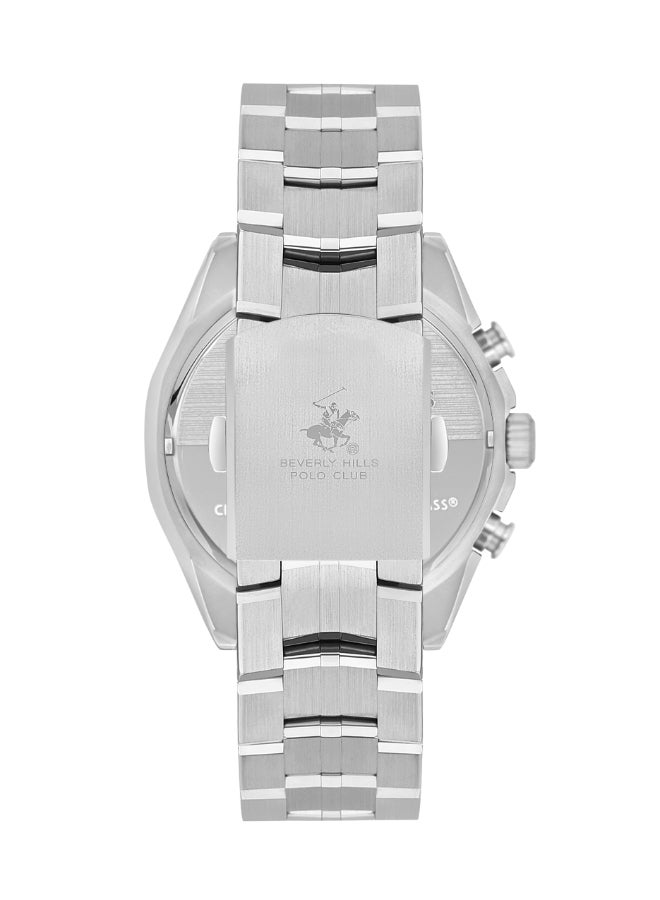 Beverly Hills Polo Club Men's Watch, Multi Function Display and Metal Strap - BP3599X.390, Silver