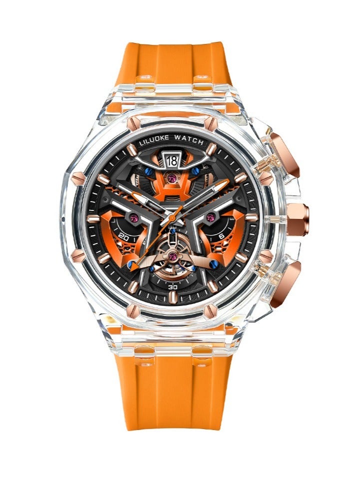 Men's Fashion Skeleton Waterproof Luminous Quartz Watch