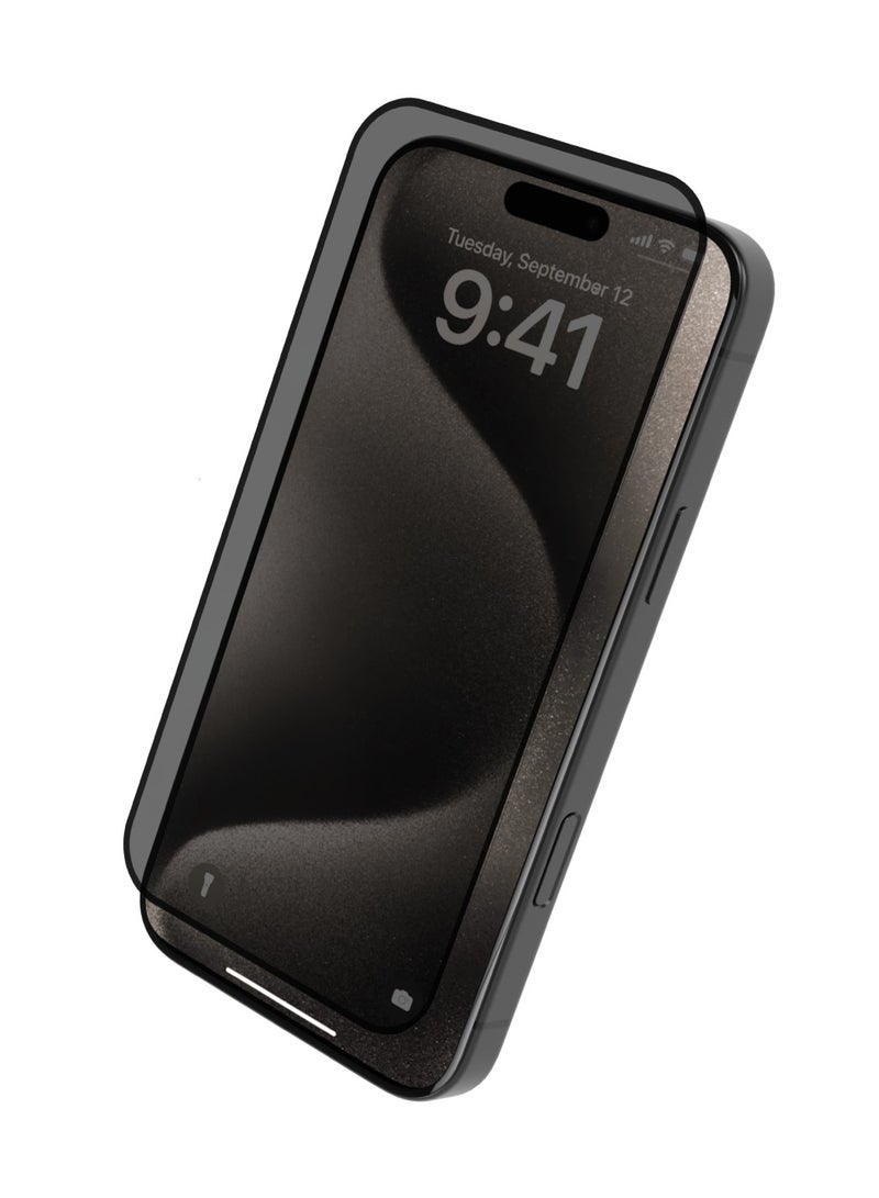 3D Privacy Screen Protector for iPhone 16 Pro Max with Super Smooth & Responsive Coating Finish / Resin Glue / High Silicone Aluminum Glass - Privacy