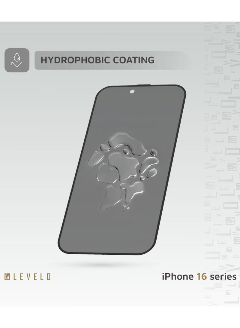 3D Privacy Screen Protector for iPhone 16 Pro Max with Super Smooth & Responsive Coating Finish / Resin Glue / High Silicone Aluminum Glass - Privacy