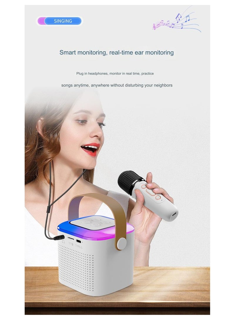 New all-in-one microphone, Bluetooth karaoke speaker, outdoor home children's portable KTV wireless microphone speaker