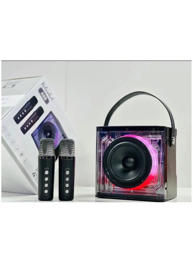 A99 Karaoke Machine Portable Speaker System with 2 Wireless Microphone