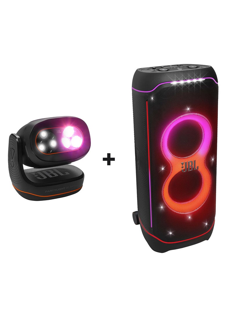 Partylight Beam And Partybox Ultimate Massive Party Speaker Combo JBLPLBEAMEU+JBLPARTYBOXULTEU Black