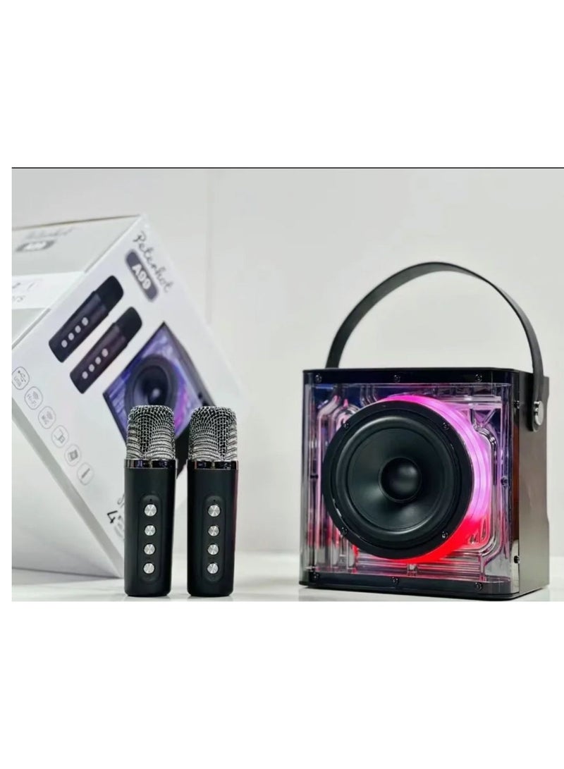 A99 Karaoke Machine Portable Speaker System with 2 Wireless Microphone