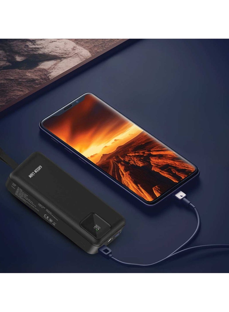 Power Tank Power Bank 30000mAh PD 22.5W with Fast Charging Cable - Black