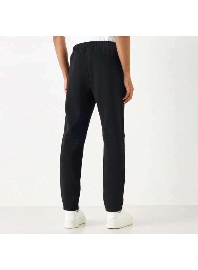 Kappa Solid Track Pants with Drawstring Closure and Pockets