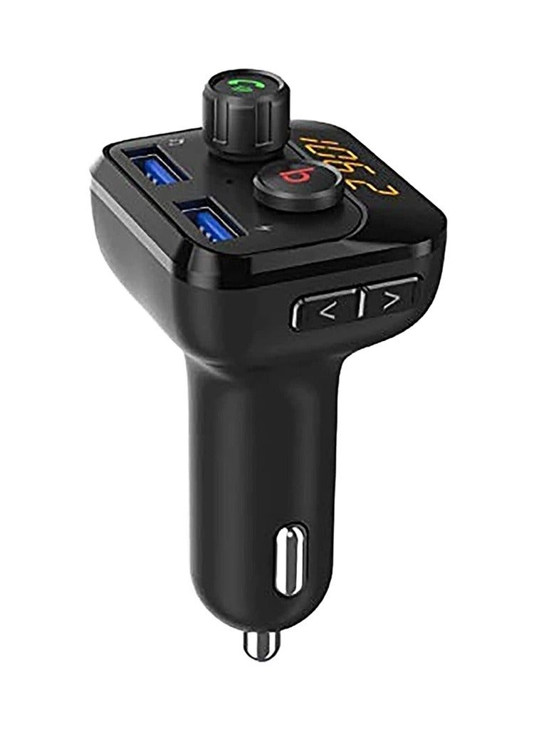 Wireless FM Transmitter Car Charger 3.4A with Bass Boost - Black