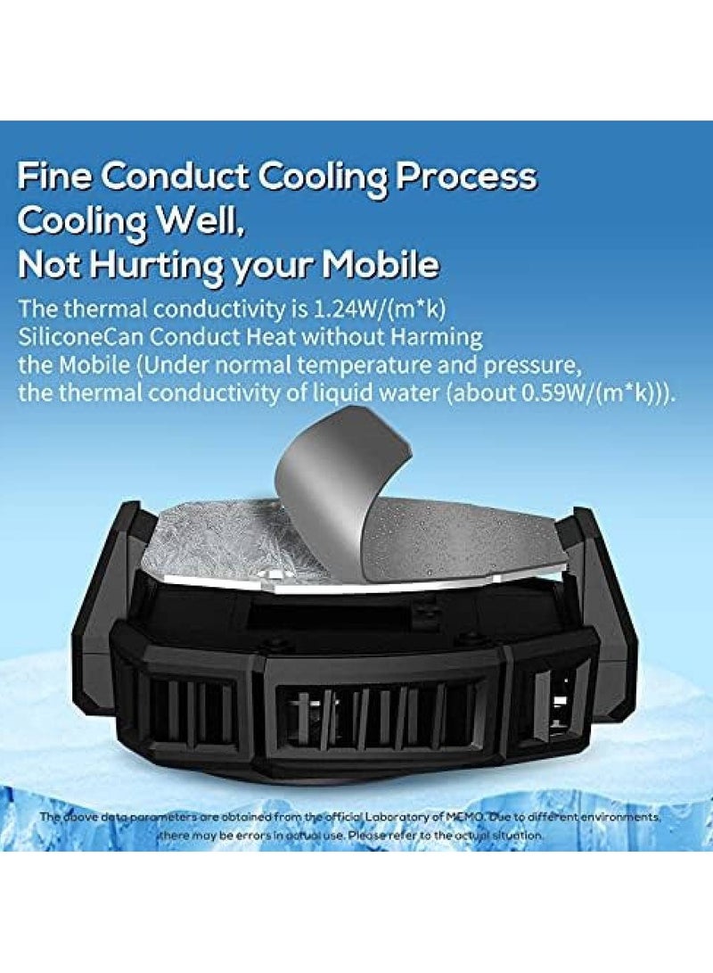 Phone Cooler, Cellphone Radiator with Dual Semi-Conductor Cooling Chip, Mobile Phones with a Width of 6 to 8 cm for Tiktok Live Streaming, Outdoor Vlog, Mobile Gaming. (Digital display)