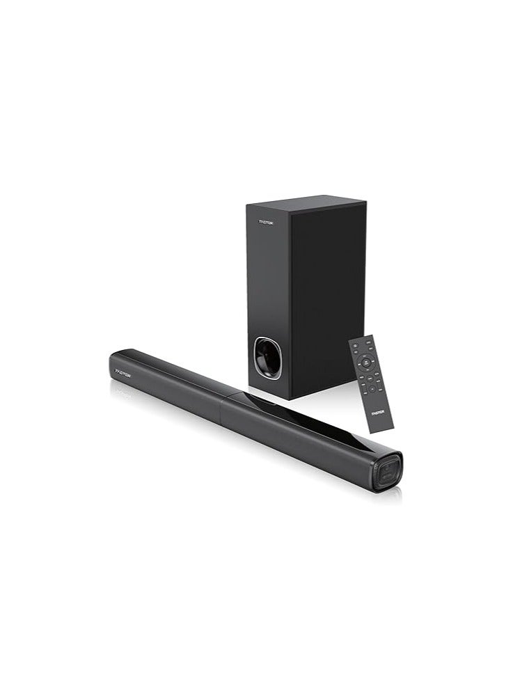 2.1 CH Home Theater Soundbar Wired Subwoofer 80W Powerful Output, Dedicated Sound Mode, Deep and Thrilling Bass, Dolby Digital Embedded, Supporting Bluetooth,Optical HDMI(ARC), AUX, USB & Remote