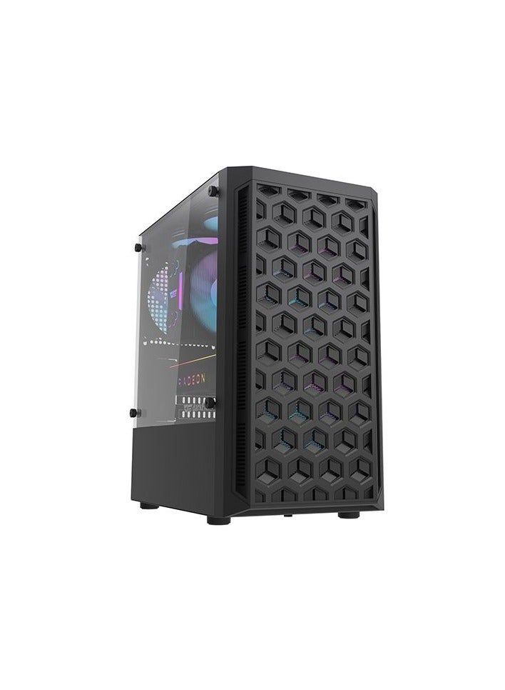 darkFlash DK300M  M-ATX, ITX Tempered Glass Gaming PC Case, 3 RGB Fans Pre-Installed, Supports 240MM Radiator, HDD and SSD Slots, USB 3.0x1, USB 2.0 x2, HD AUDIO and Power, PC Case