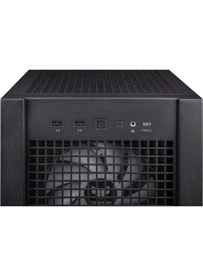 TUF Gaming GT302 aRGB Mid Tower Computer Case, 4x Pre-Installed Fan 140mm aRGB Fans, Up to 360mm Radiator & 7x Fan Support, 1x 3.5mm, 2x USB-A, & 1x USB-C I/O, Black | 90DC00I0-B19000