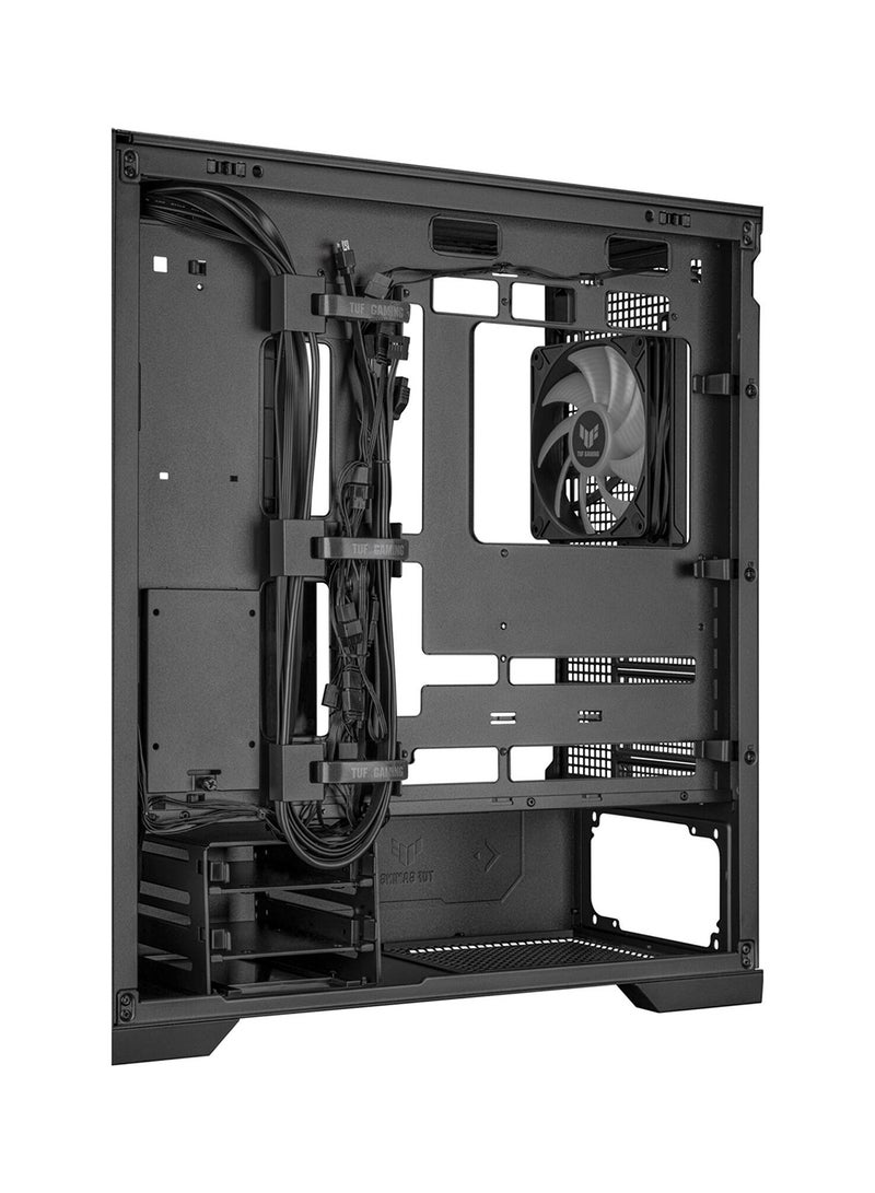 TUF Gaming GT302 aRGB Mid Tower Computer Case, 4x Pre-Installed Fan 140mm aRGB Fans, Up to 360mm Radiator & 7x Fan Support, 1x 3.5mm, 2x USB-A, & 1x USB-C I/O, Black | 90DC00I0-B19000