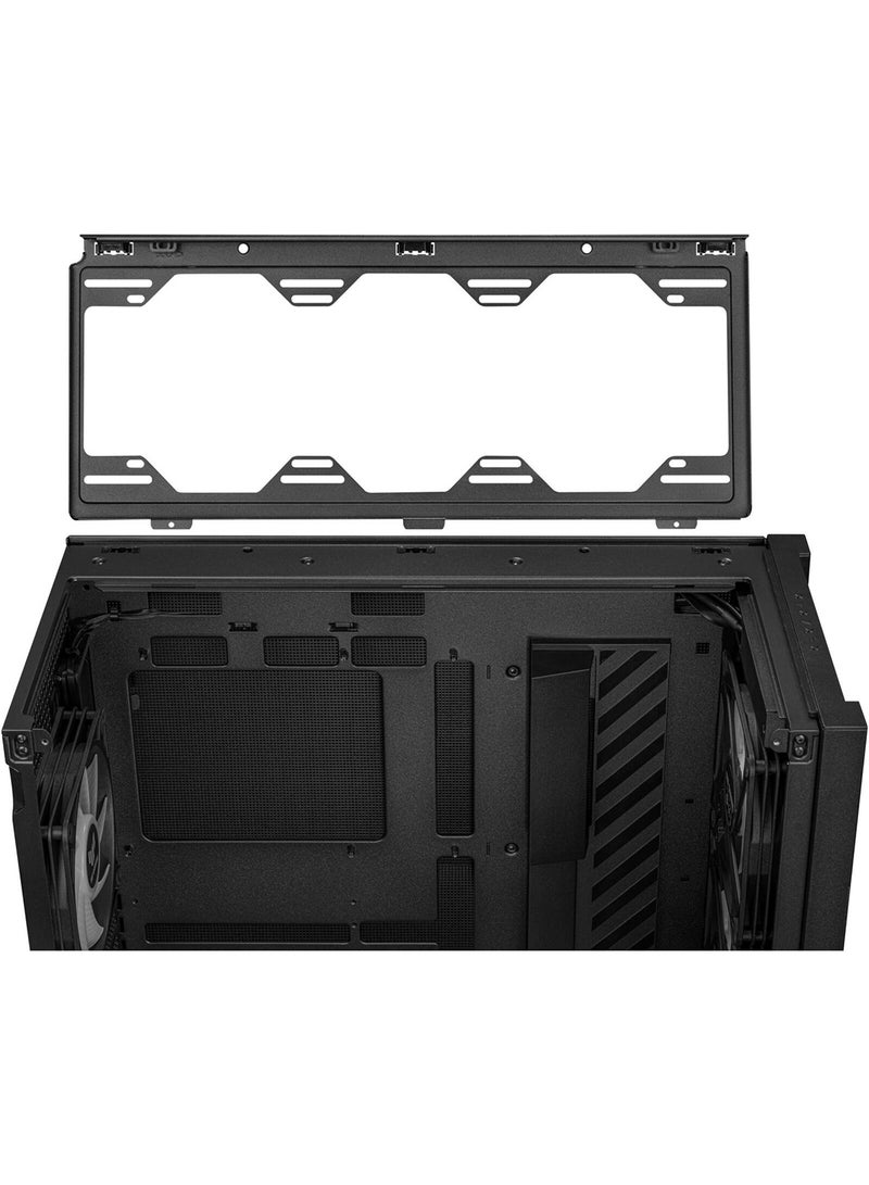 TUF Gaming GT302 aRGB Mid Tower Computer Case, 4x Pre-Installed Fan 140mm aRGB Fans, Up to 360mm Radiator & 7x Fan Support, 1x 3.5mm, 2x USB-A, & 1x USB-C I/O, Black | 90DC00I0-B19000