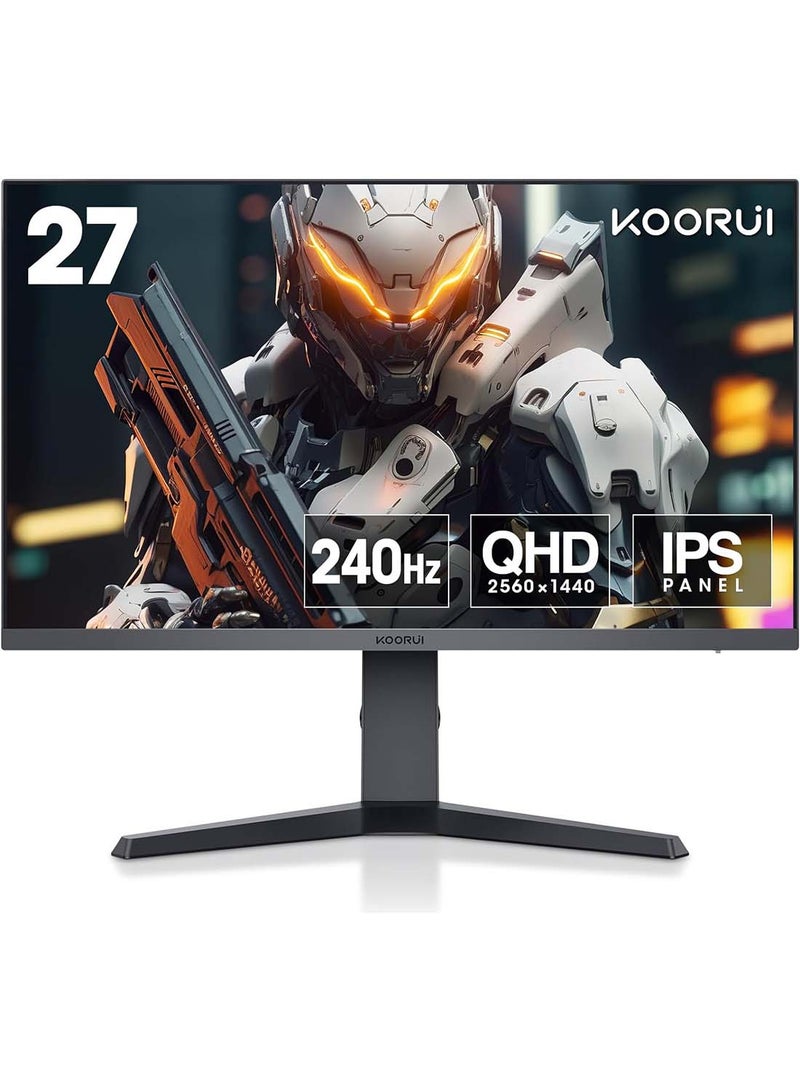 Gaming Monitor 27E3QK - 27 Inch QHD Monitor, 240Hz, 1ms, IPS, Adaptive Sync, G-sync Compatible (2560x1440, HDR 400, HDMI, DisplayPort, Eye-Care), Black…