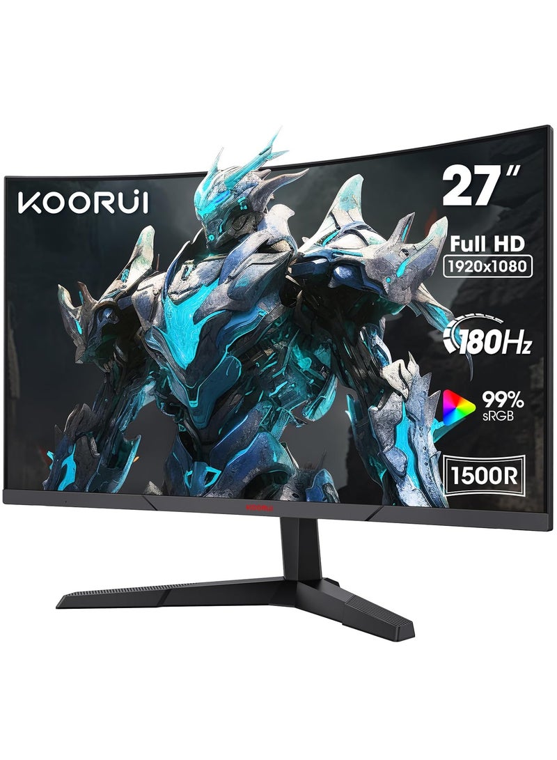 KOORUI 27E6CA Gaming Curved Monitor, 27