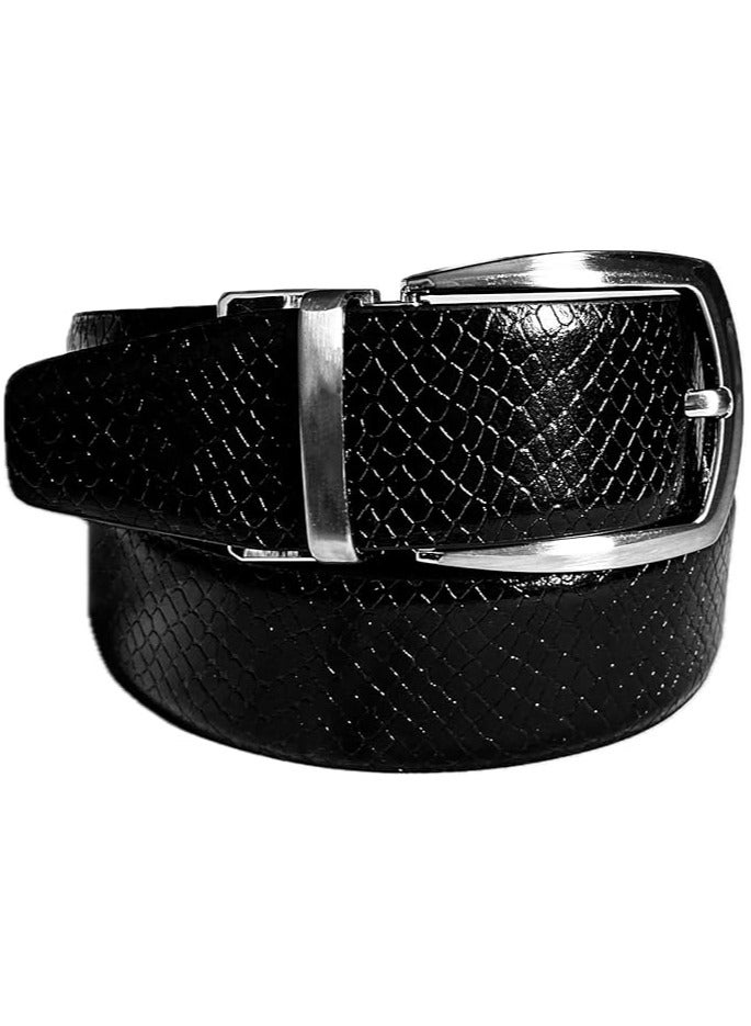 Italian Hand Crafted Leather Belt Formal for men 360 Degree Reversible Black and Brown Combination