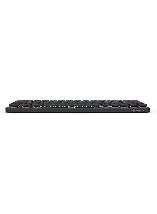 Redragon K624P Elise Pro Rgb 60% Wireless 2.4Ghz / Bluetooth 5.0 / Wired Type C Gaming Mechanical Keyboard – Low Profile Blue Switches (Black)