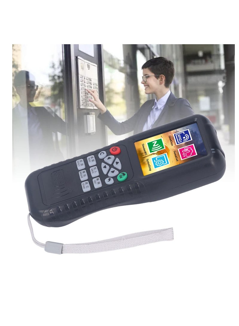 RFID NFC Card Copier Reader Writer, Decoding IC Card Smart Key Duplicator, NFC Card Reader, Support for ID IC Full Band, Smart Card Reader Writer HD Full Color Screen, Black