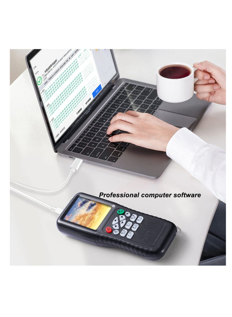 RFID NFC Card Copier Reader Writer, Decoding IC Card Smart Key Duplicator, NFC Card Reader, Support for ID IC Full Band, Smart Card Reader Writer HD Full Color Screen, Black