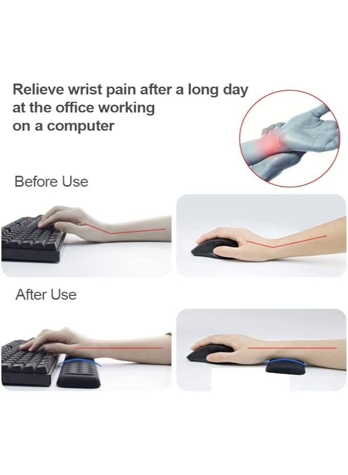 Memory Foam Keyboard and Mouse Wrist Rest Pad, Ergonomic Rest, Support Support, Pain Relief Easy Typing for Desktop Computer, Home, Office Laptop