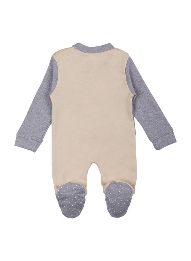 100% Cotton Printed Long Sleeves Sleepsuit With Feet Covering For Babies