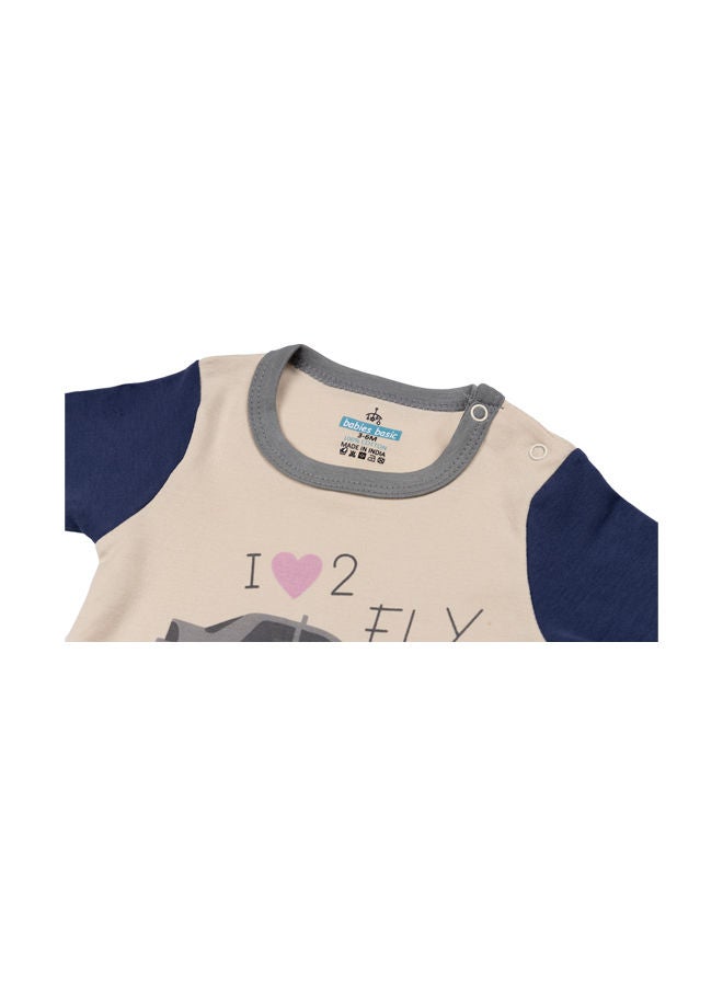 100% Cotton Printed Long Sleeves Jumpsuit/Romper/Sleepsuit With Feet Covering For Babies