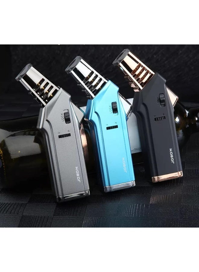 ALSAQER-Jet Flame Windproof Butane Gas Lighter-Bakhoor Charcoal Lighter-Jobon Torch Lighter-BBQ Lighter (Gas not Included)-(Black)