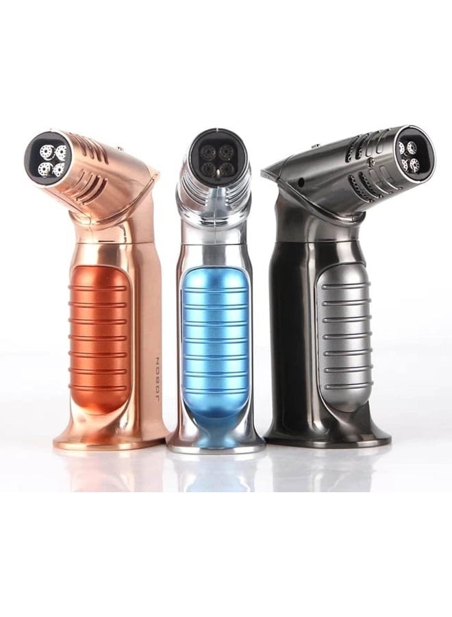 ALSAQER-Jobon 4 Jet Flame Windproof Butane Gas Lighter-Bakhoor  Lighter-Jobon Torch Lighter-BBQ Lighter (Gas not Included)-()