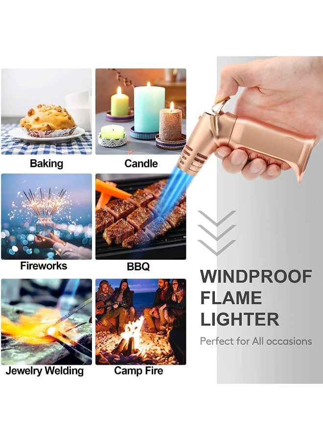 ALSAQER-Jobon 4 Jet Flame Windproof Butane Gas Lighter-Bakhoor  Lighter-Jobon Torch Lighter-BBQ Lighter (Gas not Included)-()