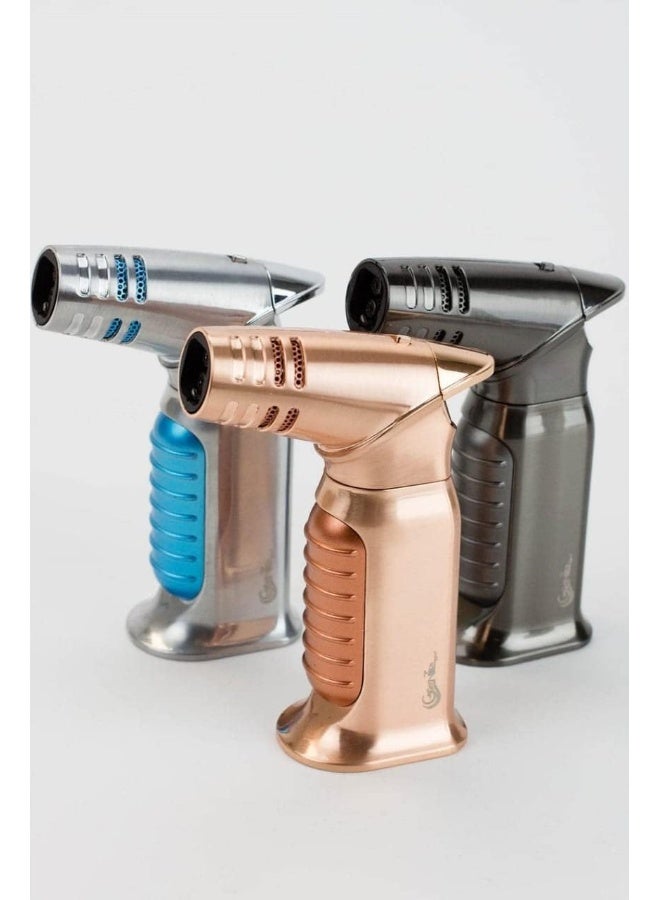 ALSAQER-Jobon 4 Jet Flame Windproof Butane Gas Lighter-Bakhoor  Lighter-Jobon Torch Lighter-BBQ Lighter (Gas not Included)-()