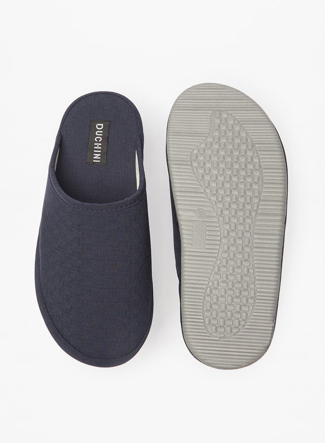 Men's Solid Slip-On Bedroom Slippers