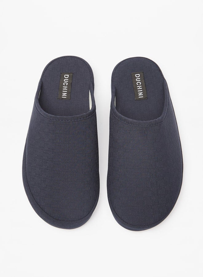 Men's Solid Slip-On Bedroom Slippers