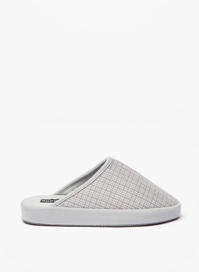 Men's Checked Slip-On Bedroom Slippers