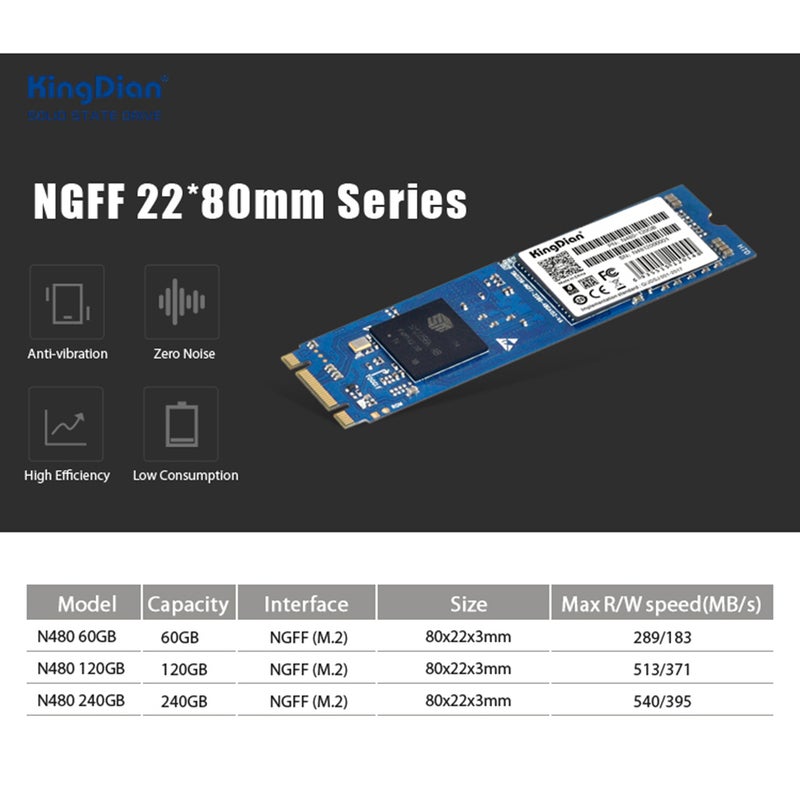 Portable M.2 NGFF Interface N480 60GB/120GB/240GB Internal Solid State Drive For Computer Laptop Desktop Multicolour