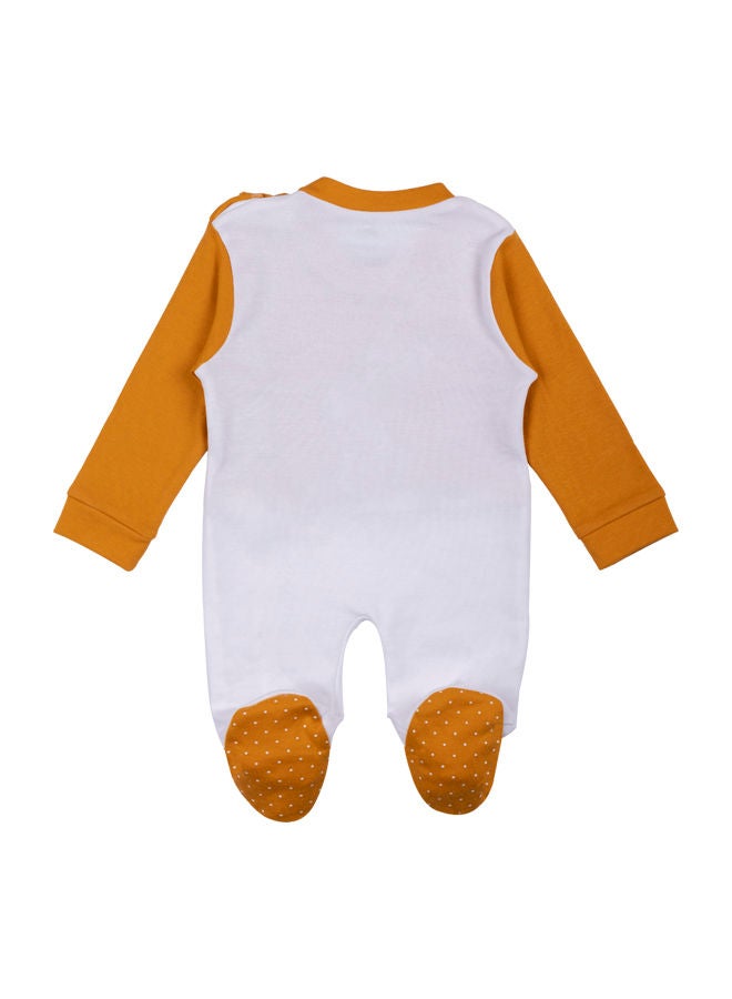 100% Cotton Printed Long Sleeves Sleepsuit With Feet Covering For Babies