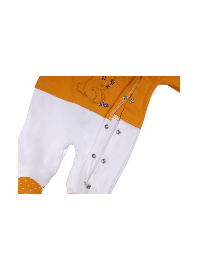 100% Cotton Printed Long Sleeves Sleepsuit With Feet Covering For Babies