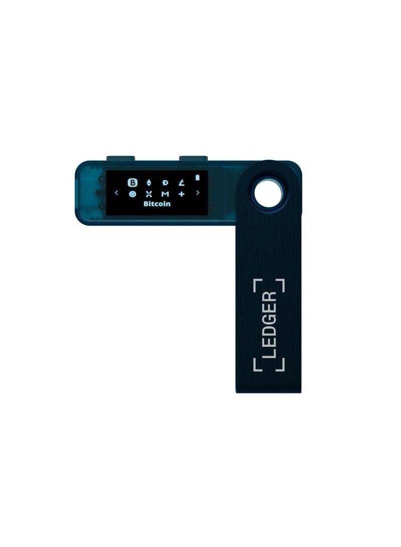 Nano S Plus Hardware Wallet | Safest Crypto & NFT Cold Storage, OLED Screen, Type-C Connectivity, 5000+ Coins Supported, for Android, MacOS & Windows - Sapphire Blue